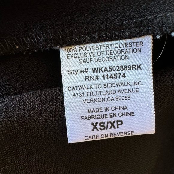 RO & DE blouse statement sleeves black top XS - Picture 8 of 9